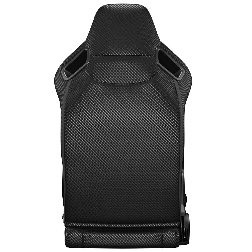 2PCS Nouveaux Sièges Baquets Universels Noir Couture Cuir PVC Inclinable Aspect Carbone Dossier en Cuir Avec Glissière Réglable(Support de siège non inclus)