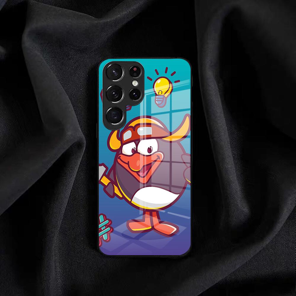 Cartoon S-Smeshariki Phone Case For Samsung S25 Edge Ultra S23 S22 S21 S20 Ultra Plus S24 Fe A54 A53 A25 Glass Cover