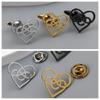 Double Layered Heart-shaped Cross Brooch Cufflinks Personalized Creative Light Luxury Versatile Suit Shirt With Accessories