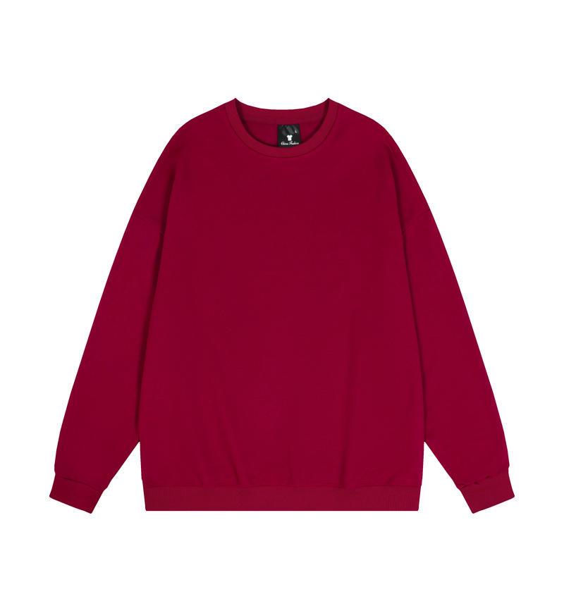 Loose Solid Color Round Neck Hoodie - Unisex Long Sleeve for Couples, Spring & Autumn