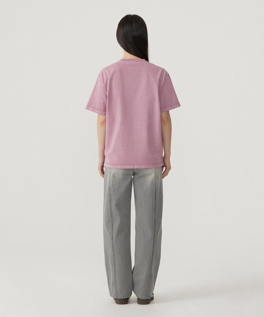 COVERNAT WOMAN Oversized Pigment Copper Logo T-Shirt Magenta