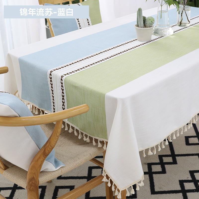 Modern Minimalist Cotton Linen Blend Tablecloth Dining Table Coffee Decorative Rectangular Cover