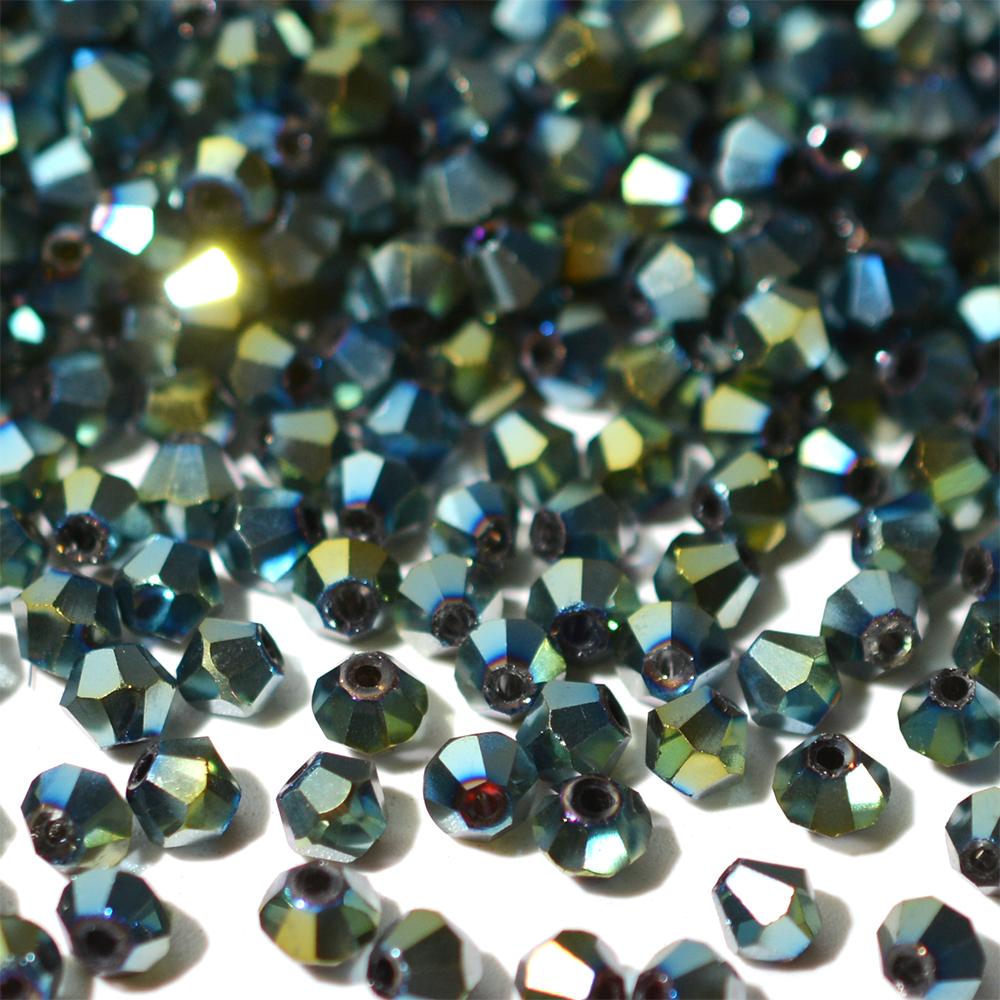 Kovová barva 100ks Průměr 4mm Bikonický tvar Pokovené Rakouské krystaly Skleněné korálky Volné Distanční korálky pro výrobu šperků