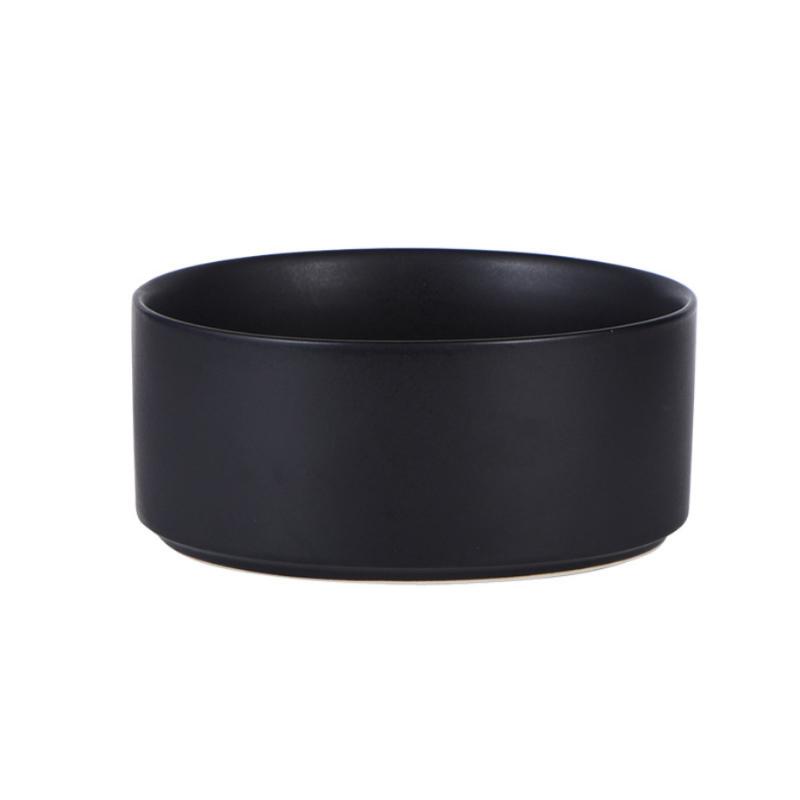 Ceramic Bowl Cat Dog Bowl Cat Food Bowl Cat Bowl Drinking Water Bowl Double Bowl Protection Cervical Spine Bowl Black Pet Bowl