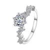 Xiaohongshu S925 Silver Moissanite Comet Sparkle Diamond Ring for Women - Korean Niche Design