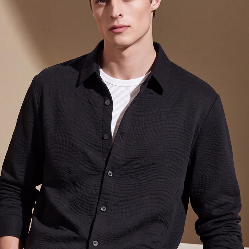 Antonio Luxury Embossed Jacquard Long Sleeve Shirt