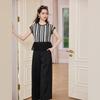 Women's Casual Lace Striped Two-Piece Set