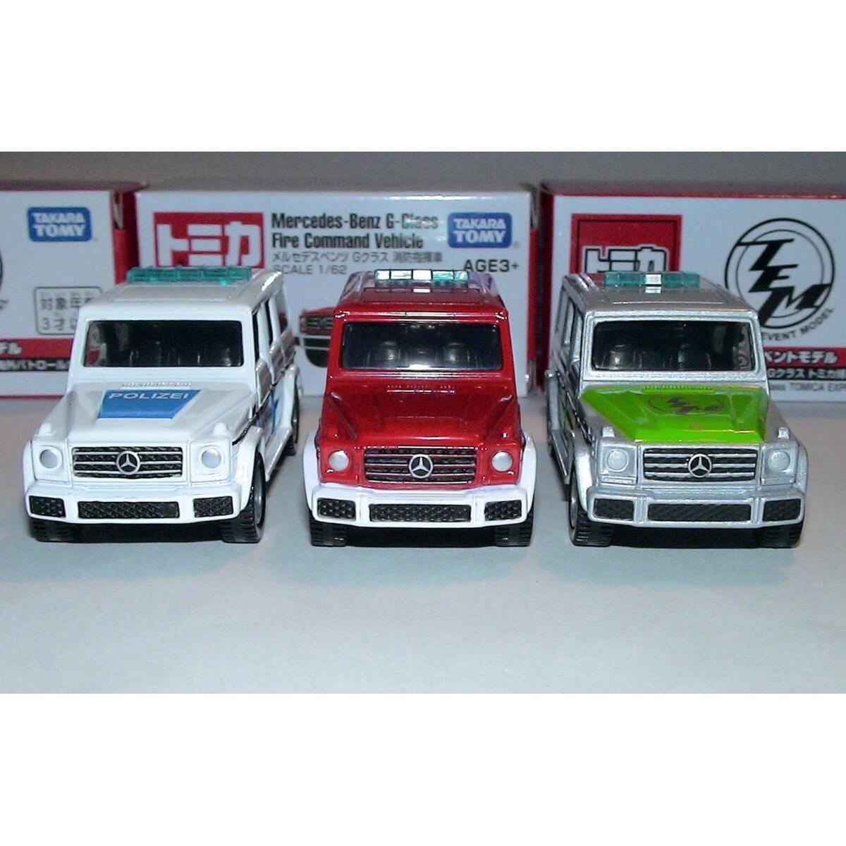 Used [Tomica Event Model] Mercedes G-Class Patrol Car/Fire Control Vehicle (Asia limited non-imported item) 3-piece set New