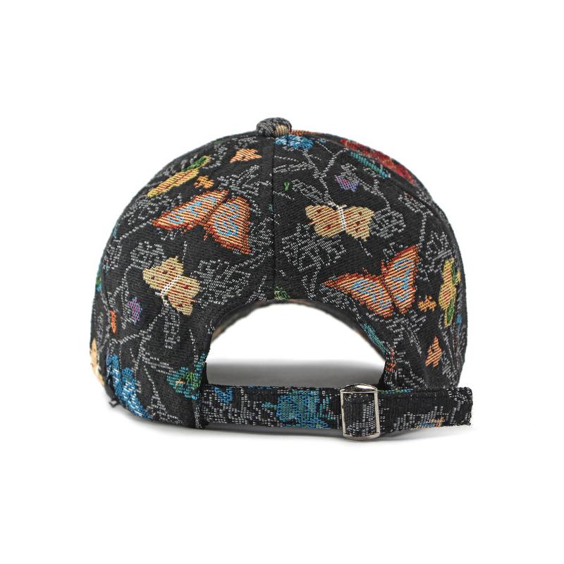 Unisex Butterfly Print Baseball Cap Adjustable Cotton Sun Hat for Men Women Outdoor Sports