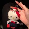Marineblaue Hellokitty Schwarze Ledertaschenanhänger Niedliche Kt Katze Schlüsselanhänger Dekoration