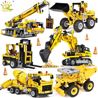 Engineering Truck Tech Baustein Stadt Bau Spielzeug für Kinder Junge Erwachsene Bagger Bulldozer Kran Auto Ziegel