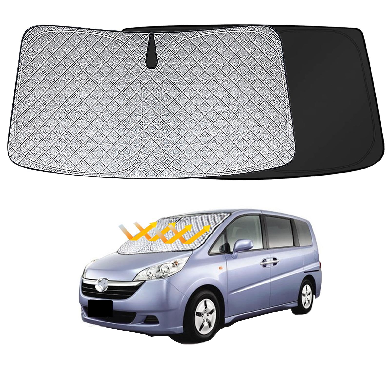 

Honda Compatible Front Sunshade for Stepwgn Excellent light UV sun heat customization interior easy includes storage 2022 RP6/7/8. blocking,