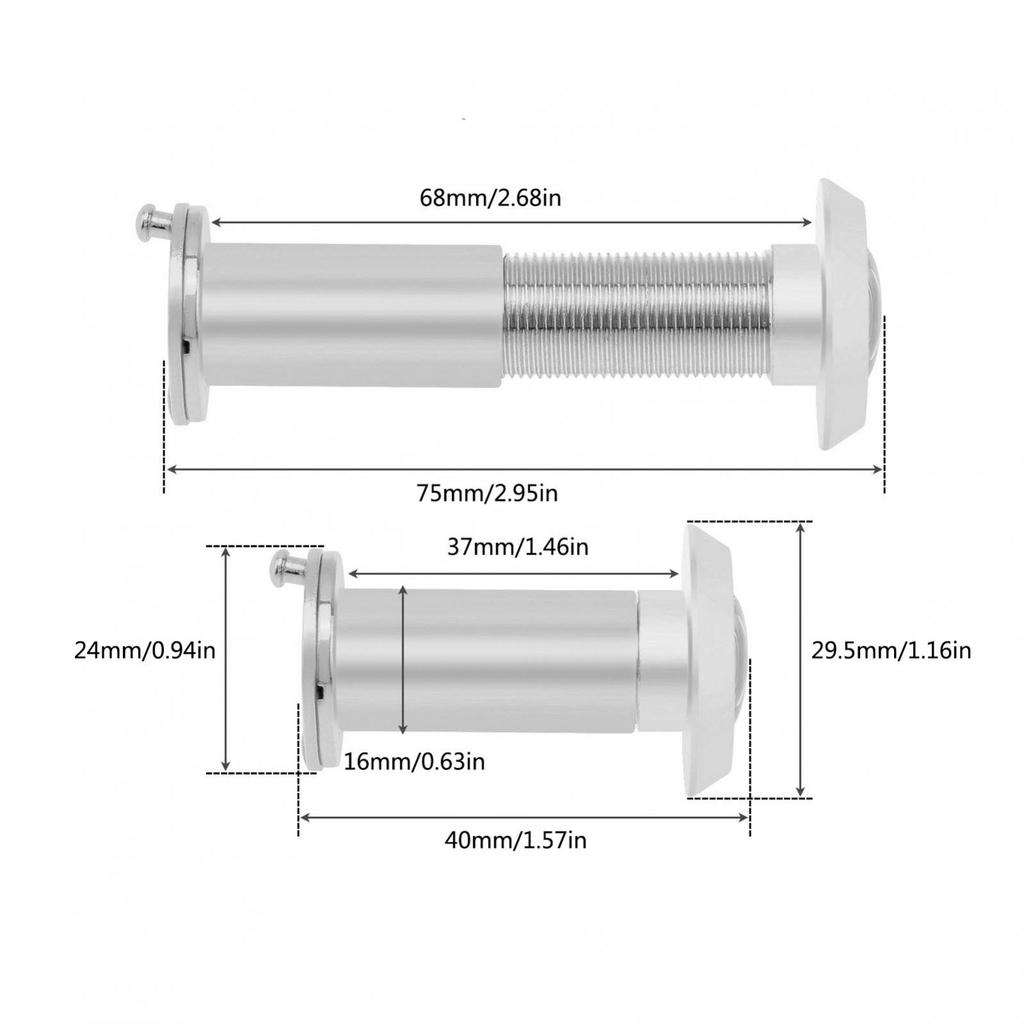Σετ τρυπανιών ματάκι πόρτας από μασίφ ορείχαλκο 16mm 200 μοιρών για πόρτα 1,57 έως 2,56 ιντσών, φακός HD γυαλιού, τρύπες ματάκι ασφαλείας
