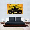 Halloween Kids Costume Tapestry Wall Hanging Jack O Lantern Full Moon Bat Spooky Night Aesthetic Wall Art Bedroom Decor