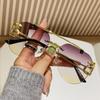 Vintage Rimless Men Women Trendy Gradient Shades Double Bridge UV400 Eyewear