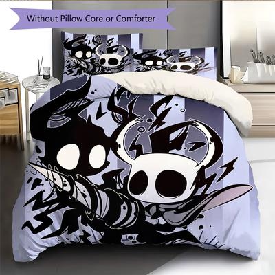 Hollow Knight  Pattern Bedding Quilt Set  Home Decoration  Gift (1 * Duvet Cover + 2 * Pillowcase  Without Core)