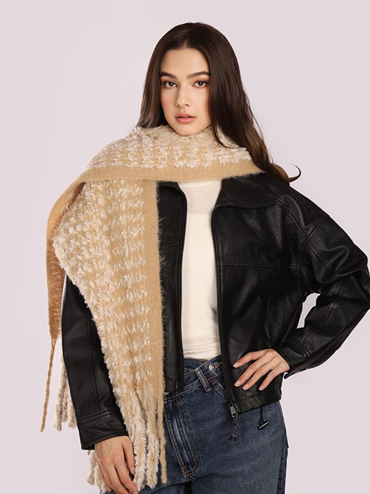 Women Winter Knitted Scarf Headscarf Lady Men Casual Hairy Tassel Warm Soft Scarve Mujer Male Foulard Wrap Shawl Fashion Korean