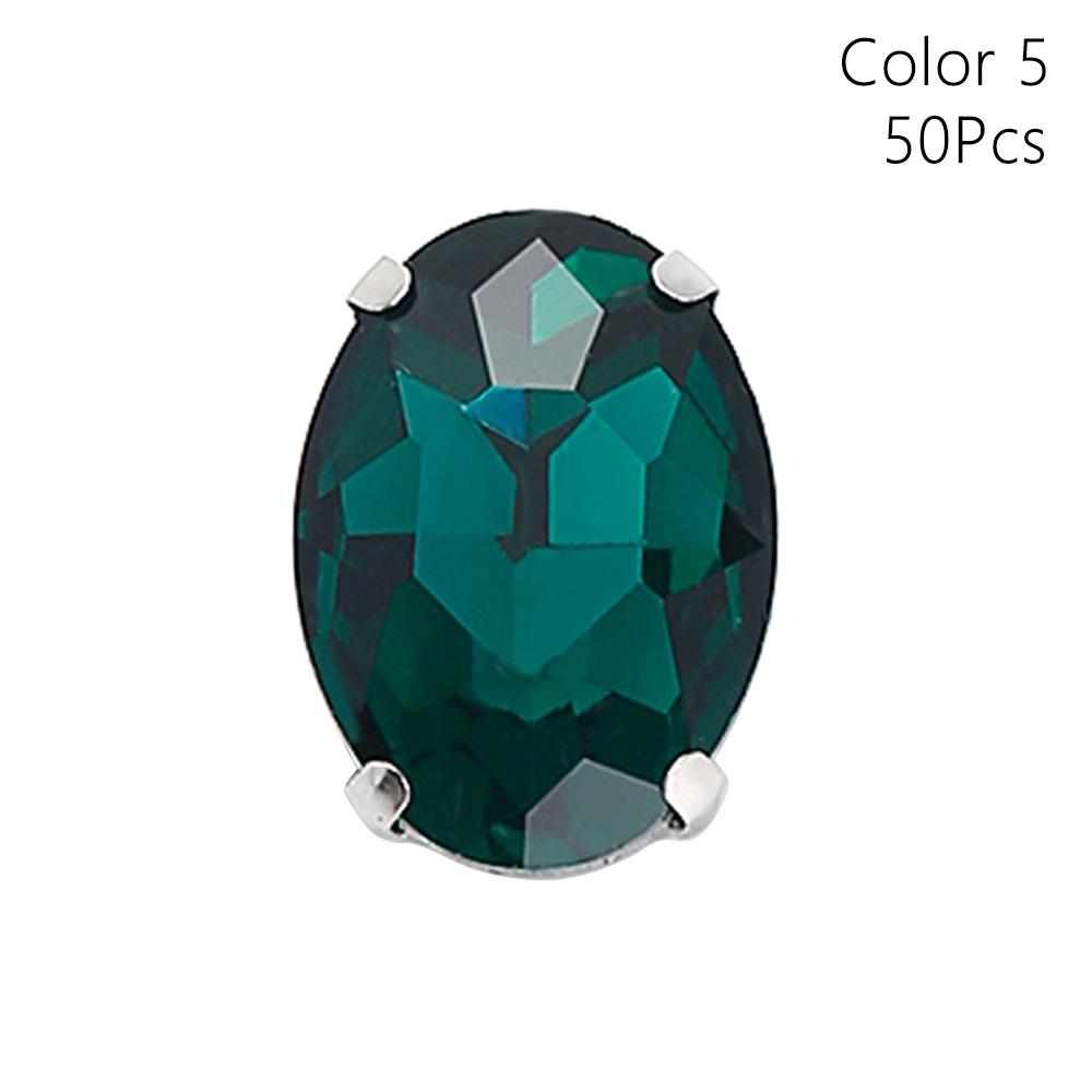 50Pcs/Pack With Silver Claw Glitter Sewing Rhinestones Sew On Diamond Beads Ornament  For Needlework