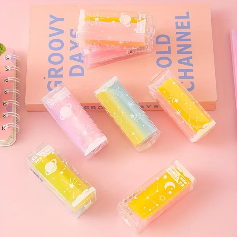The Latest Starry Five Pointed Star Eraser Gradient Jelly Colored Eraser Creative Gift Eraser Looks Good and Can Be Wiped Clean