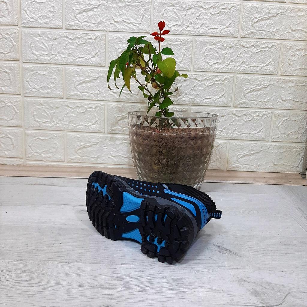 Abay 5353 Černo-modré protiskluzové boty na suchý zip pro chlapce