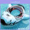 Realistic 3d Printed Shark Swim Ring Thick Pvc Inflatable Float Adult Water Buoy Lifesaver Whale Head Ride