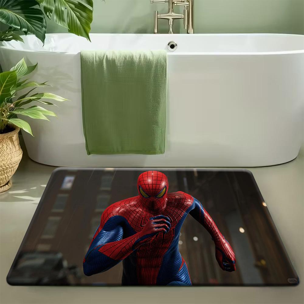 Marvel Has Authorized 1pc Cartoon Print Floor Mat, Featuring Hulk Spider-Man Gwen Spider-Man Iron Spider Black Panther Captain 40x60cm( 15x23in )