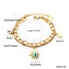 Fashion Jewelry Double Stacked Bracelet Lucky Star Blue Songhua Stone Pendant, Jewelry Stainless Steel Gold Plated Bracelet