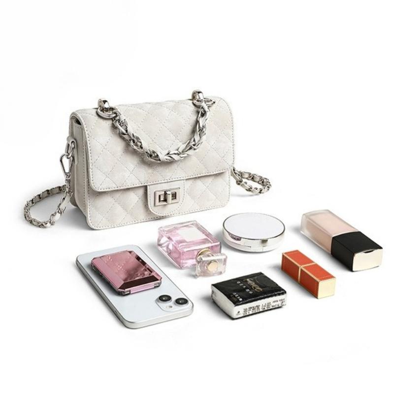 Advanced Diamd Grid Chain Bag, New Women's Crossbody Leather Bag, Vintage Classic Light Luxury Hand-held Crossbody Bag