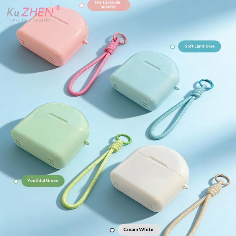 Denture Box Tray Case Drainage Design Dental Retainer Color Tray Storage Box Plastic Teeth Container False Teeth Protective