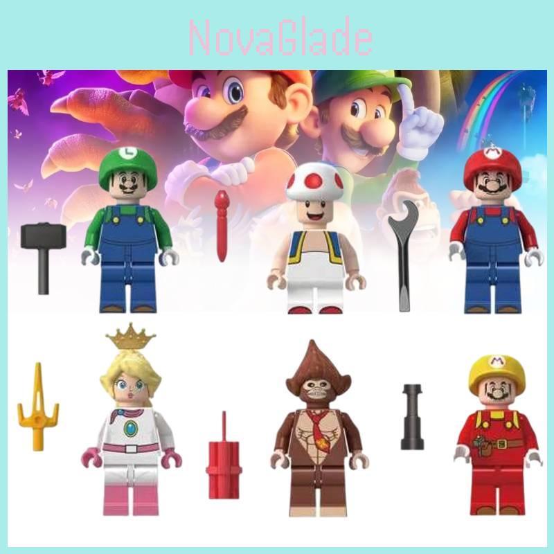 Colorful Mario Brothers Action Figures Abs Plastic Building Blocks Set