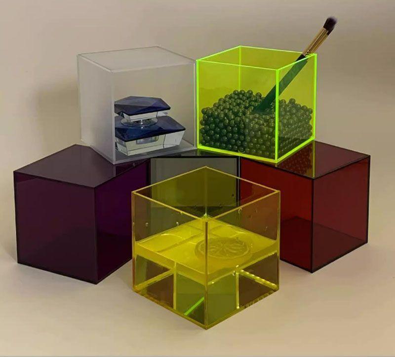 Acrylic Display Cabinet Shoe and Bag Display Stand,Window Display Stand,Colorful Lidless Display Cubes Box,Photography Props
