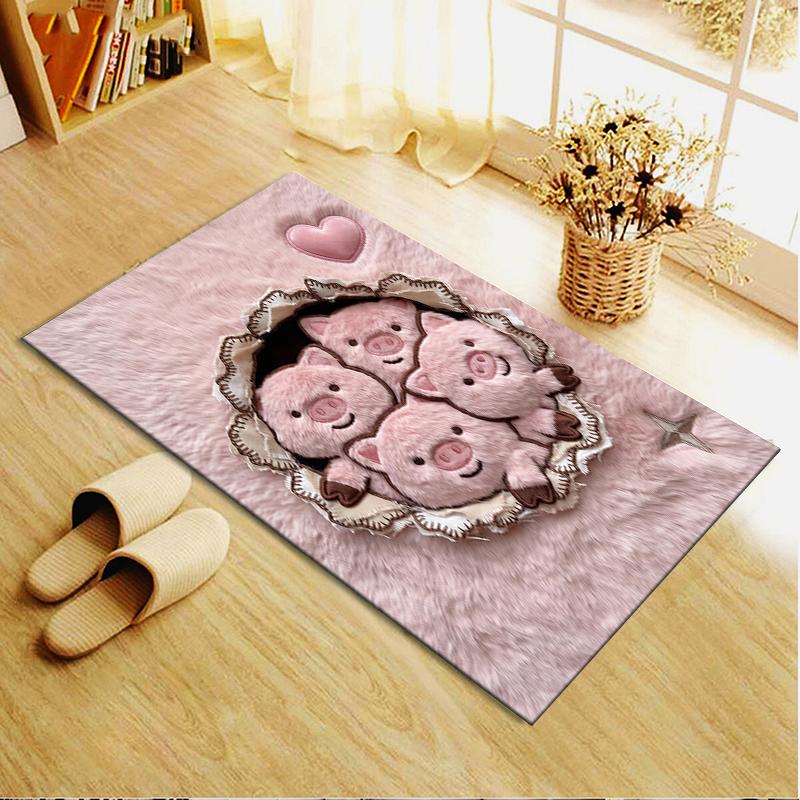 2025 New Cute Pink Pig Carpet Rug for Living Room Bedroom Home Sofa Decoration,Kids Play Non-slip Floor Mat