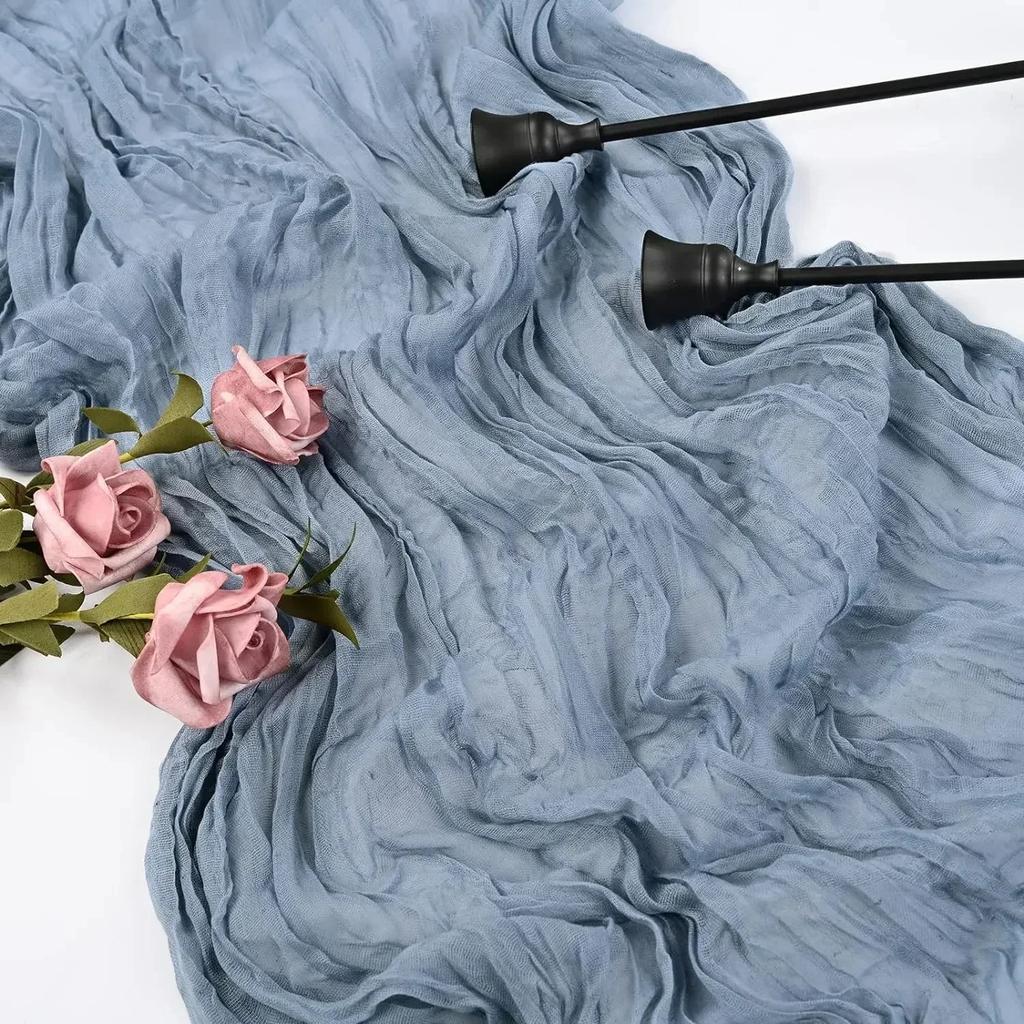 1PCS/10PCS 90*180cm Voile Cheesecloth Table Runner Semi-Sheer Gauze Dining Table Decoration for Wedding Brithday Party Christmas