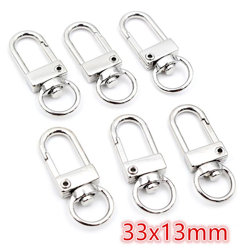 10pcs/lot Snap Lobster Clasp Hooks Gold Silver Plated DIY Jewelry Making Findings for Keychain Neckalce Bracelet Supplies