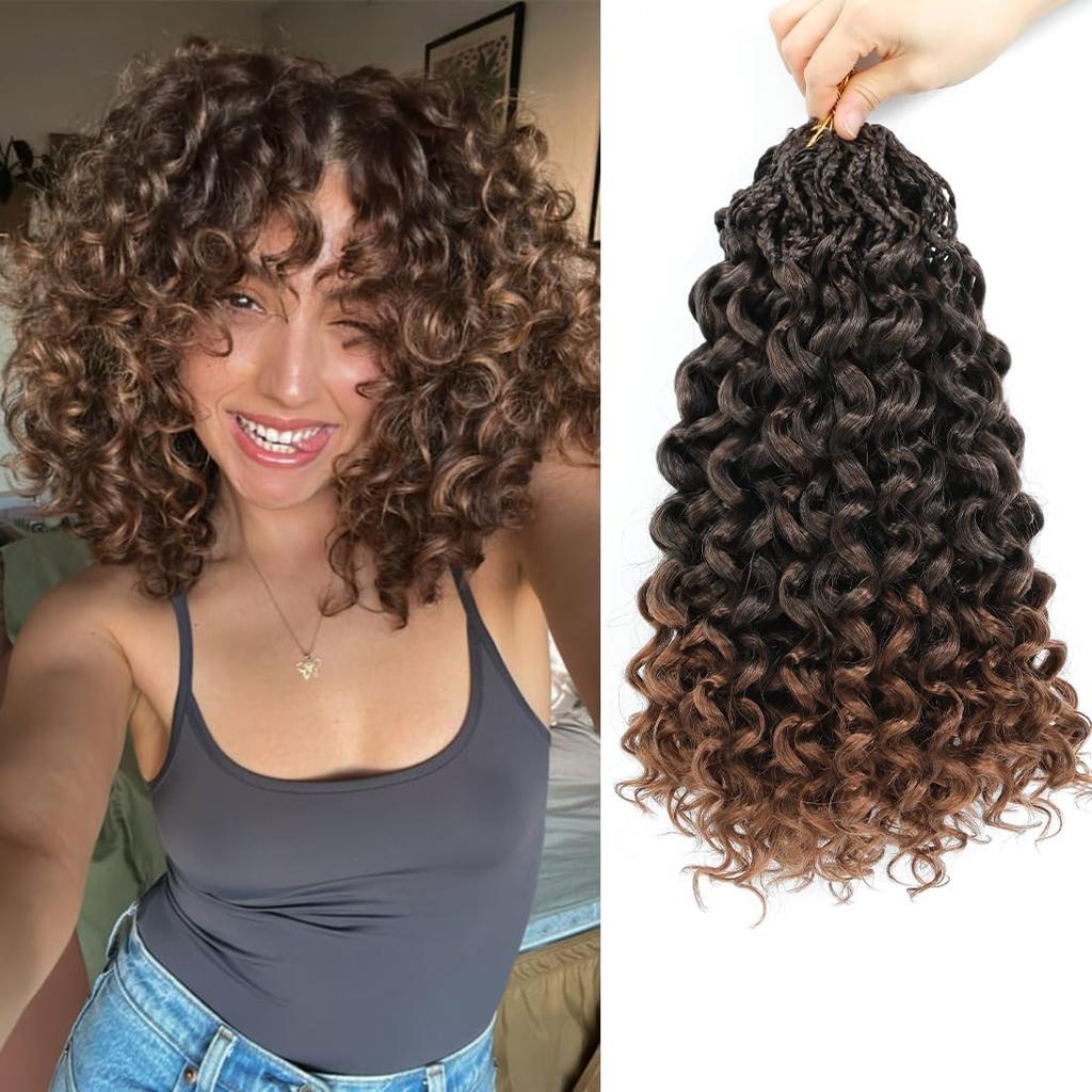 Box Gogo Curl Crochet Hair for Black Women Pre looped Short Ocean Wave Crochet Hair Water Wave Beach Curl Crochet Braiding Hair
