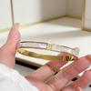 Trendy Stackable Gold Plated Bangles for Women Stainless Steel CZ Crystal Bracelet Luxury Fashion Accessories Mother's Day Gift