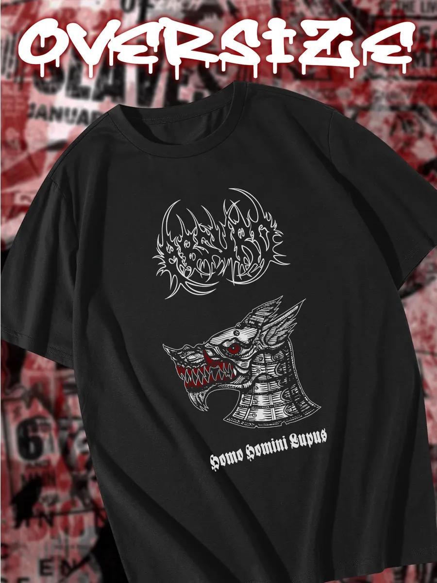 Свободная хлопковая футболка с принтом Manto 3XL