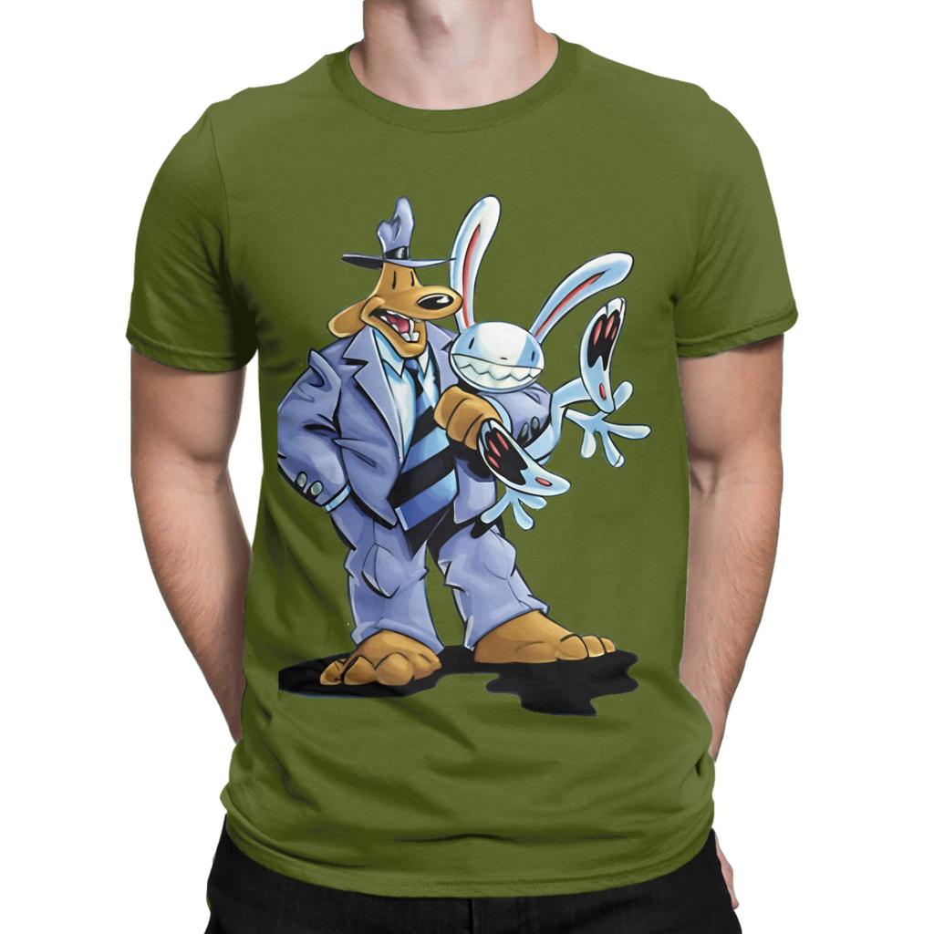 Sam Max Hug Art Funny Graphic 100 Cotton Tshirt Sam And Max Hit The Road Tops Tees For Unisex