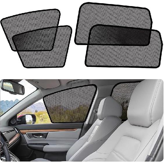 Car Window Shades For -2024 RAV4 Accessories - Rear Side Window Shade For Baby, Breathable Mesh Car Privacy Window Covers, UV Protection And Heat