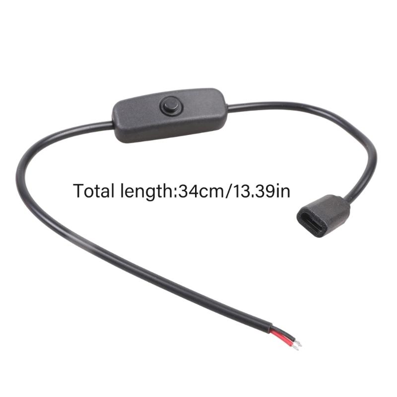 USB C To 2Pin Bare Wire Power Cable with On Off Switching Connectors Easy Installation for Low Power Devices 5V2A Output
