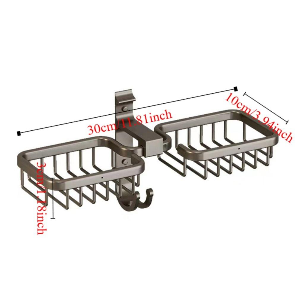 Aluminum Wall-mounted Soap Dish Punch-Free Self Adhesive Bathroom Soap Box Strong Load-bearing Rust-proof Soap Drain Box Kitchen