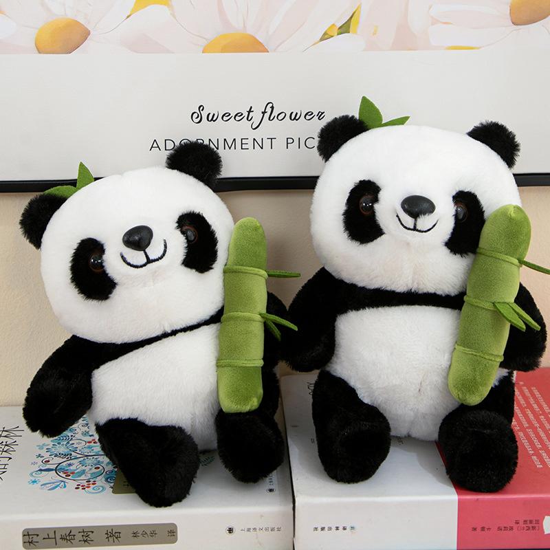 Bamboo Tube Panda Doll Plush Toy Cute Hug Bamboo Panda Doll Cartoon National Treasure Panda