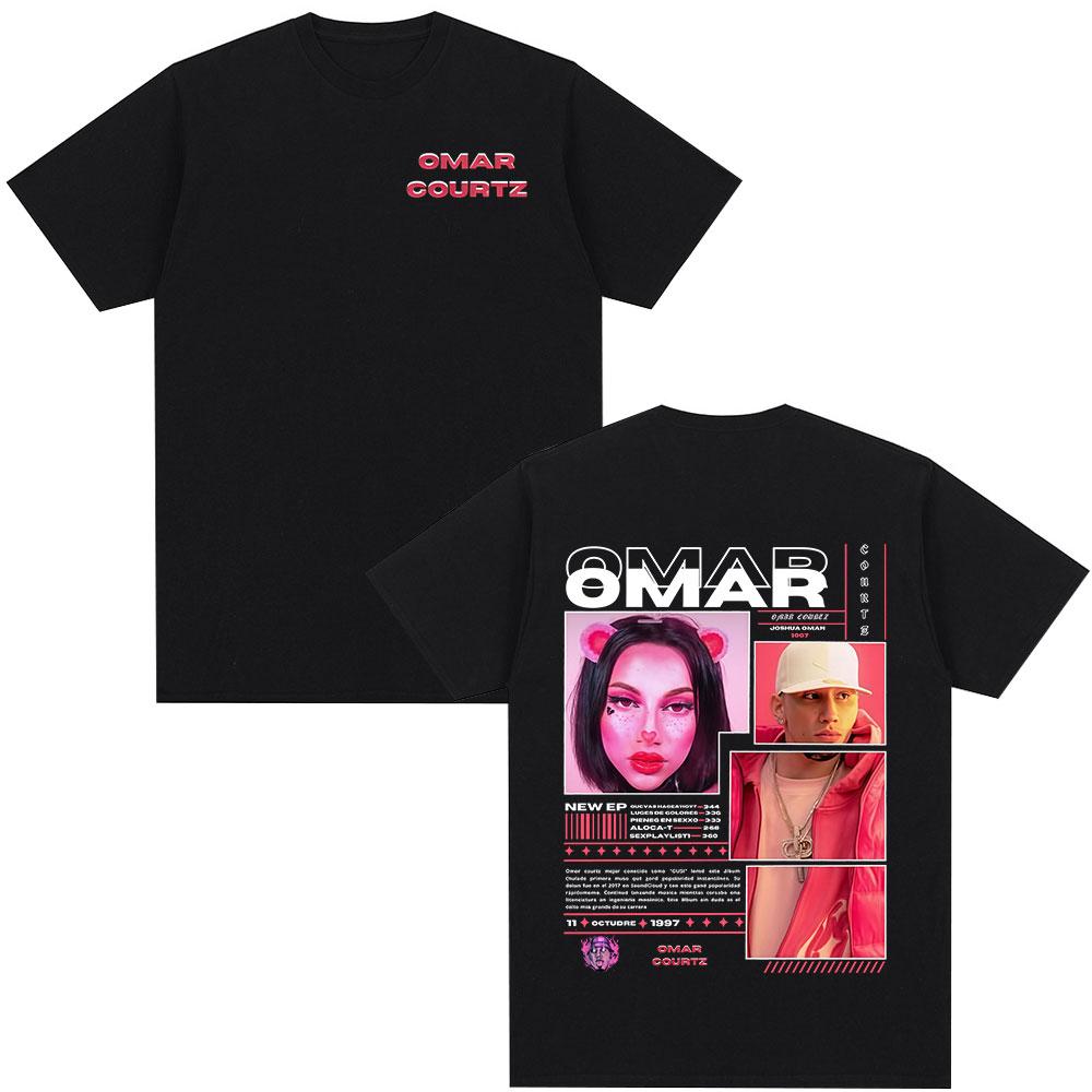 2025 Estate Omar Courtz Primera Musa Album Tour Merch T-shirt Stampata 100% Cotone Uomo Hip Hop Moda Casual Manica Corta