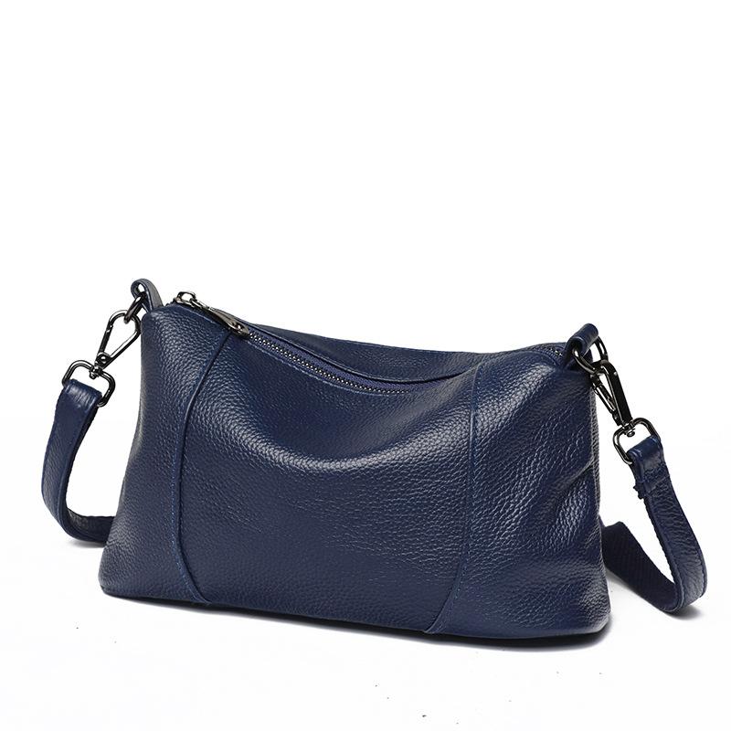 New Top Layer Cowhide Soft Leather Fashionable and Versatile Simple Multi-layer Small Bag Crossbody Bag Slanted Women's Bag