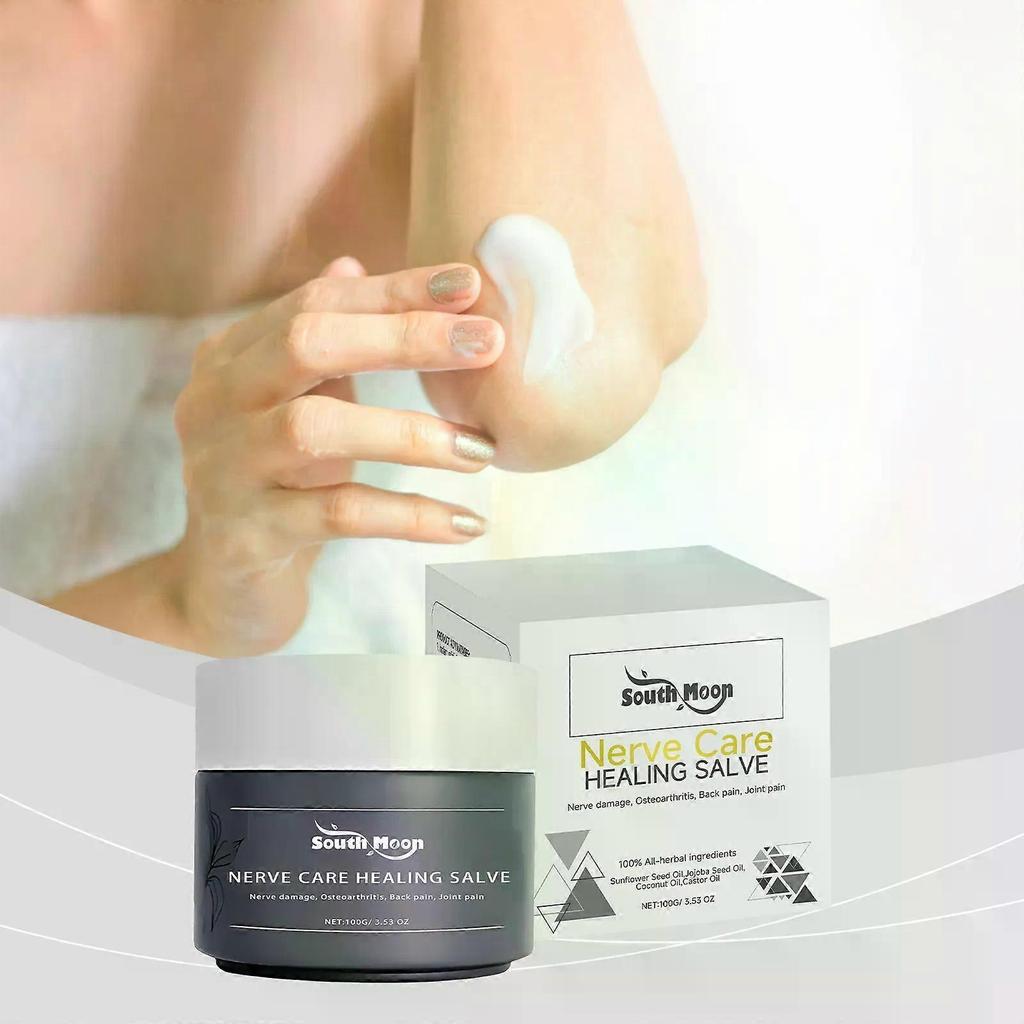 Nerve Care Healing Salve 100% All-Herbal Natural Ingredients, Relieves Nerve Damage, Osteoarthritis & Joint Pain for Back, Neck, Hands & Knees, 100G/