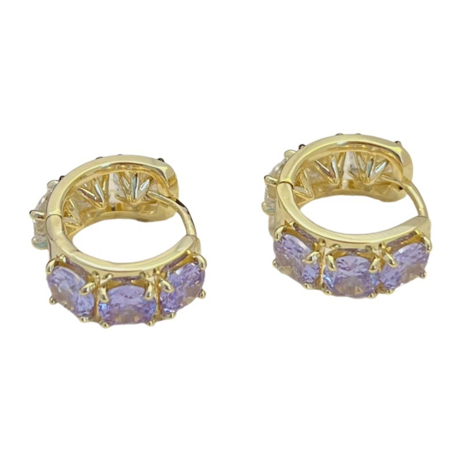 

Геометрическая мода изысканный свет роскошный фиолетовый круг двухсторонние бриллиантовые серьги сетка высокого класса универсальные украшения для ушей One Size