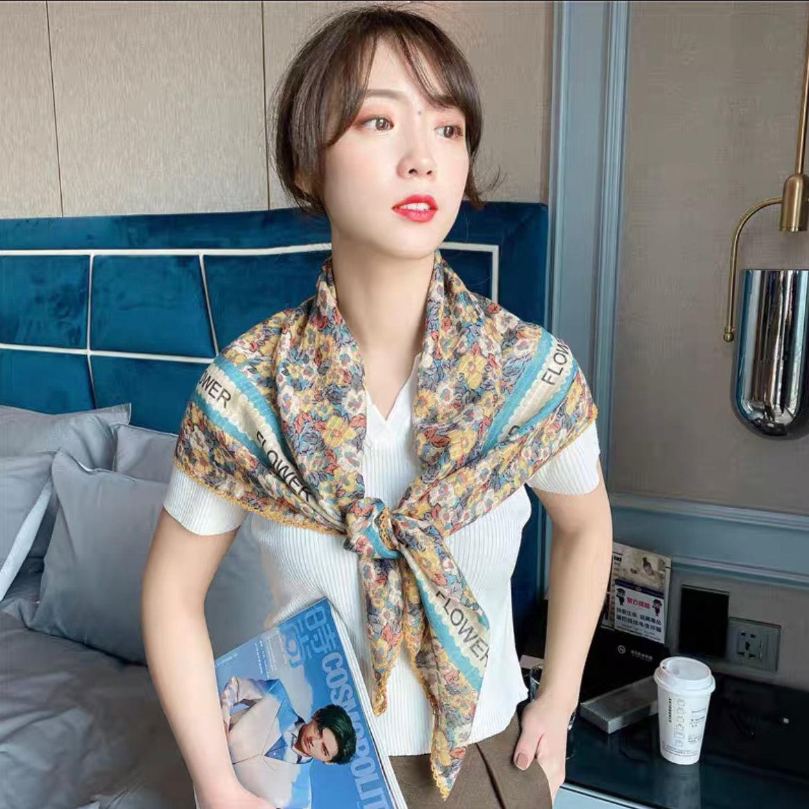 

Хлопковый головной платок для женщин, большой квадратный шарф для волос, мягкие повязки на голову, банданы для сна, размер 90*90 см 90*90cm