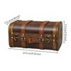 VintageStyle Handheld Storage Trunk AntiqueThemed Wood Frame with Faux Leather