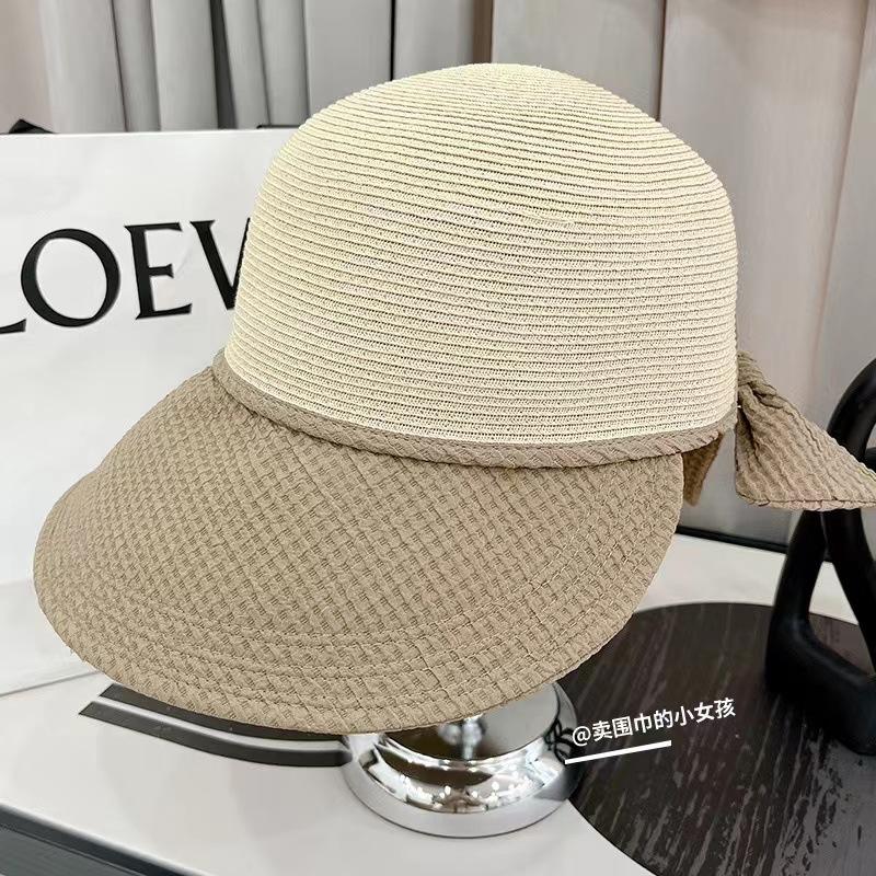 Cycling Out of Fashion Women Straw Hat Sun Hat Leaking Ponytail Big Eaves Sun Protection Casual Practical Sun Protection Summer