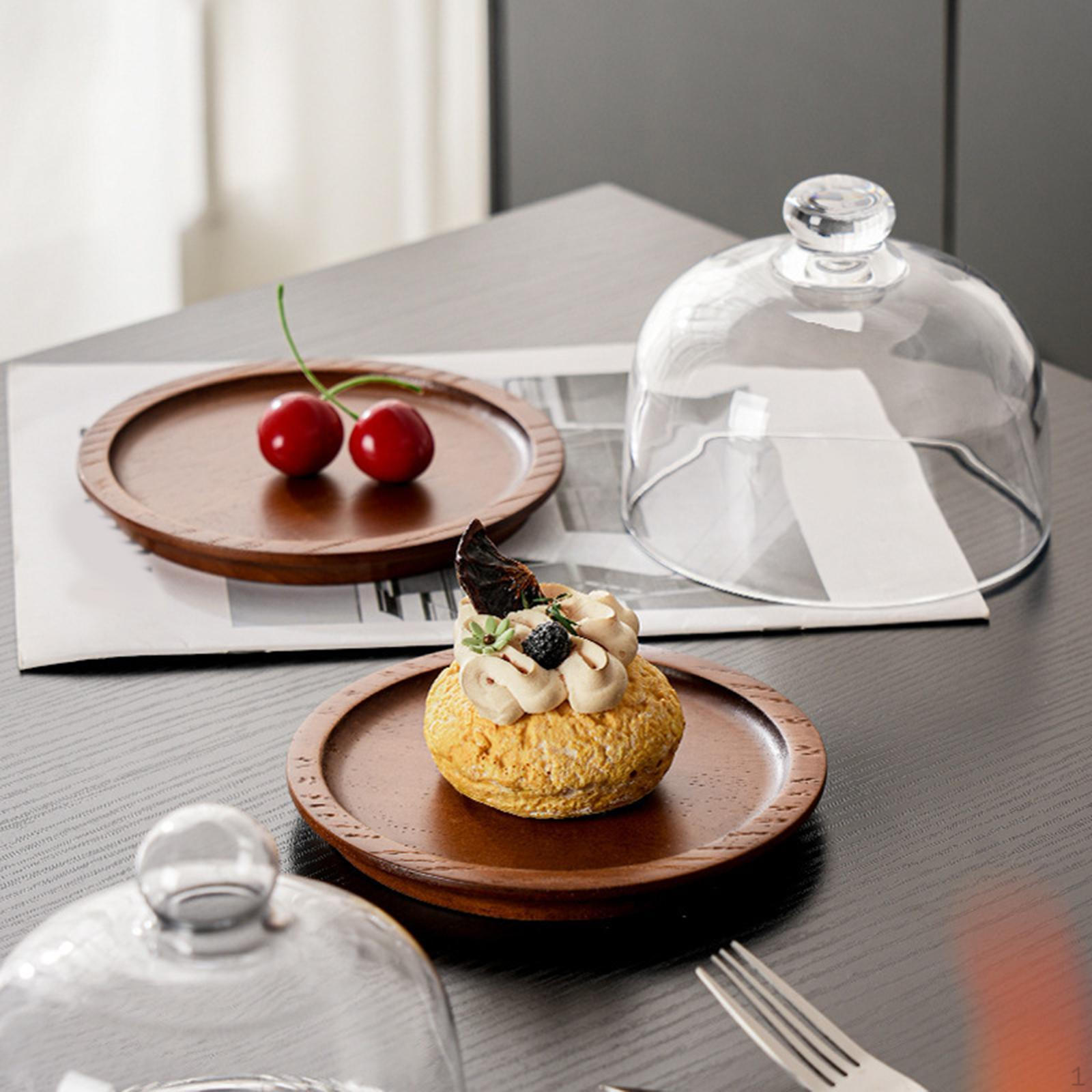 

Cake Plate with Glass Dome Display Server Tray Fruit Dessert Serving 11cmx10.1cm